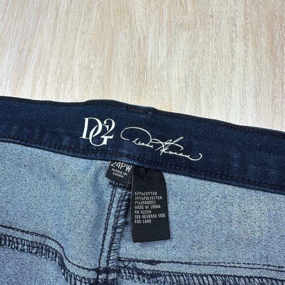 NWT Diane Gilman DG2 Bootcut Stretch High Rise Dark Wash Flattering Denim 24WP - Picture 9 of 14